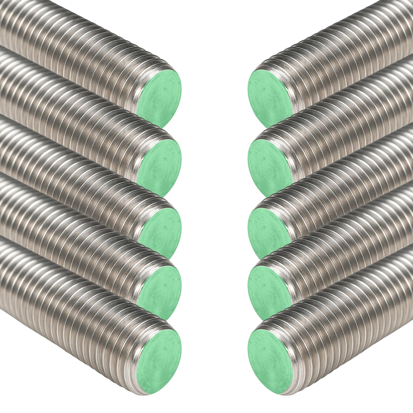 PRIOstahl Lot de 10 tiges filetées avec filetage complet DIN 976 - Taille : M12 - Longueur : 1 m - Barres rondes pour l'ancrage - Fixation - Acier inoxydable V2A