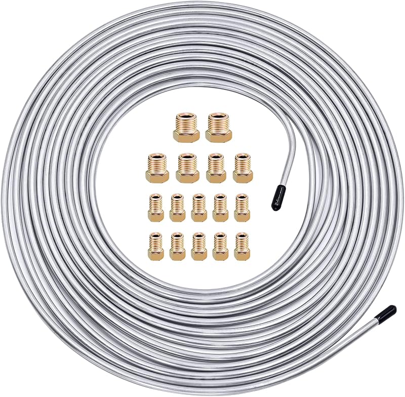 Kit de Tubo de Freio 3/16" mznowsea em Liga Revestida com Zinco – 7,62 m com 16 Conexões
