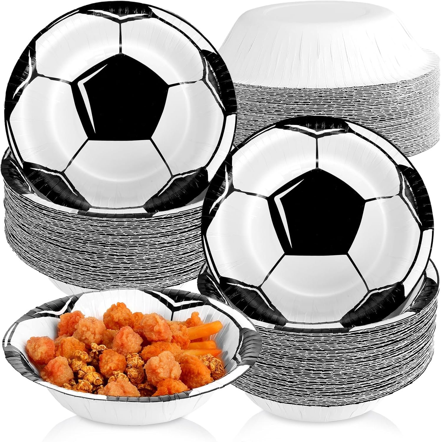 gisgfim Soccer Party Decorations 16 Oz Soccer Paper Bowls Bulk Disposable Ice Cream Cups Sports Theme Tableware Food Serving Soup Snack Dessert Bowls for Hot Cold Food Sports Game Day Supplies 100Pcs
