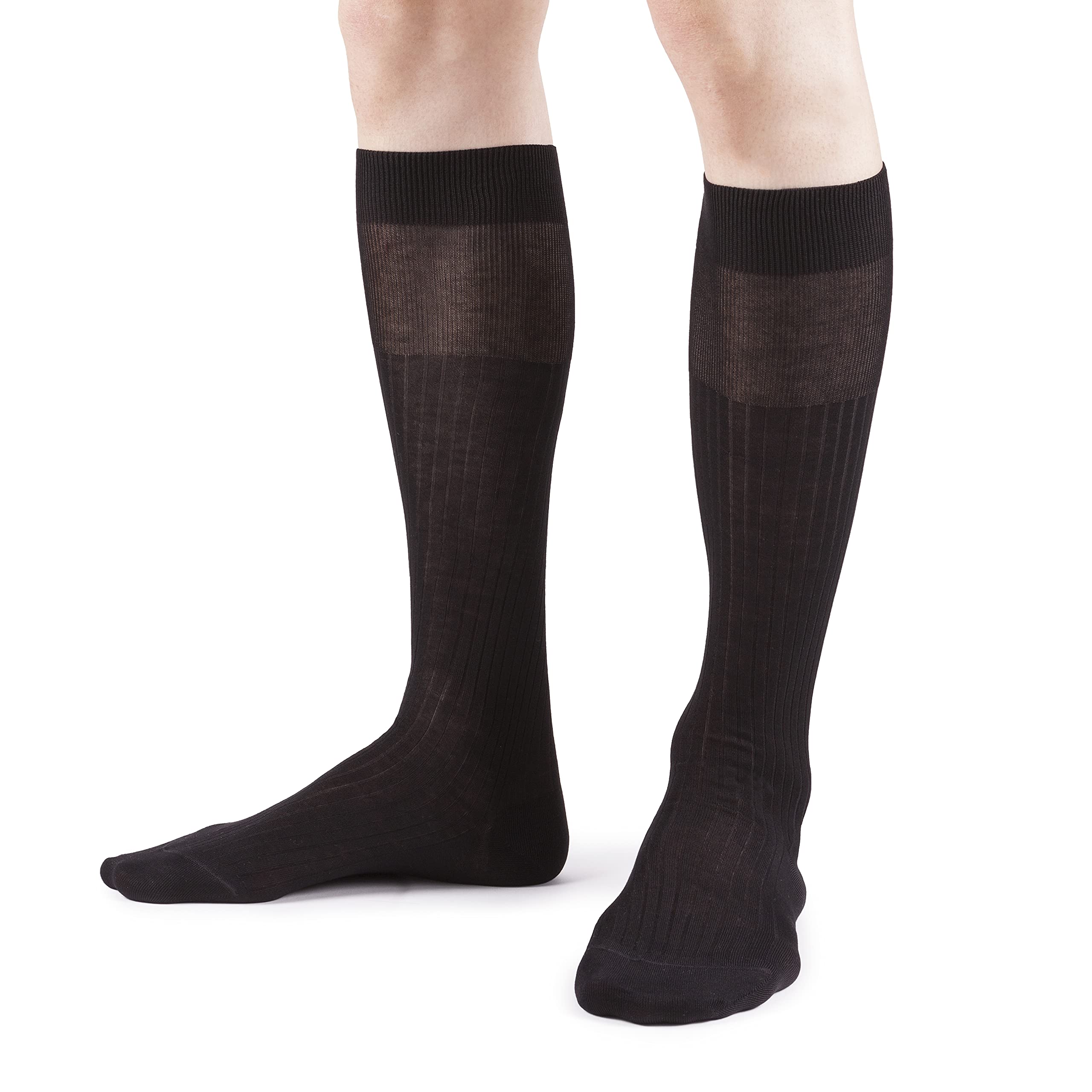 Calza lunga costa larga, in 100% cotone filo scozia - 6 paia. - MADE IN ITALY nero 12 (scarpa 44)