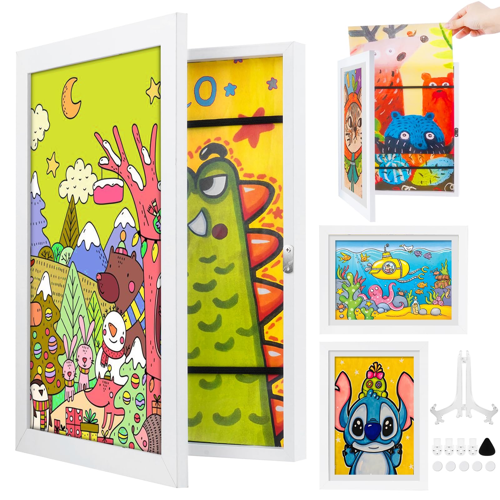 Cadre Expo Kids 200 Cadre D'art Pour Enfants, Cadre Photo A4 Avec Ouverture  Sur Le Devant Pour 150 Photos, Cadre De Rangement Pour U0153uvres D'art Pour  Enfants (blanc Expokid Cadre, image size:1600x1600