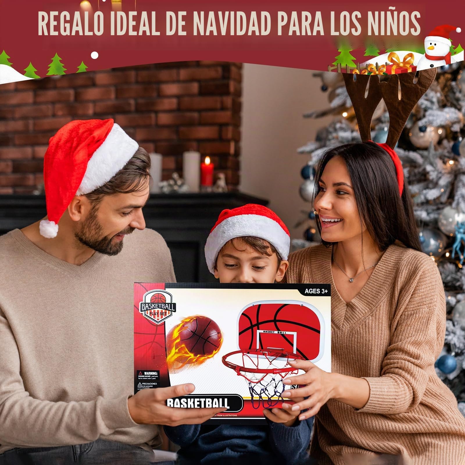 Canasta Baloncesto Infantil, Mini Aro de Baloncesto con 2 Pelotas de Daloncesto y Bomba, Tablero de Basket para Colgar, Sala de Accesorios, Mini Juguetes Deportivos