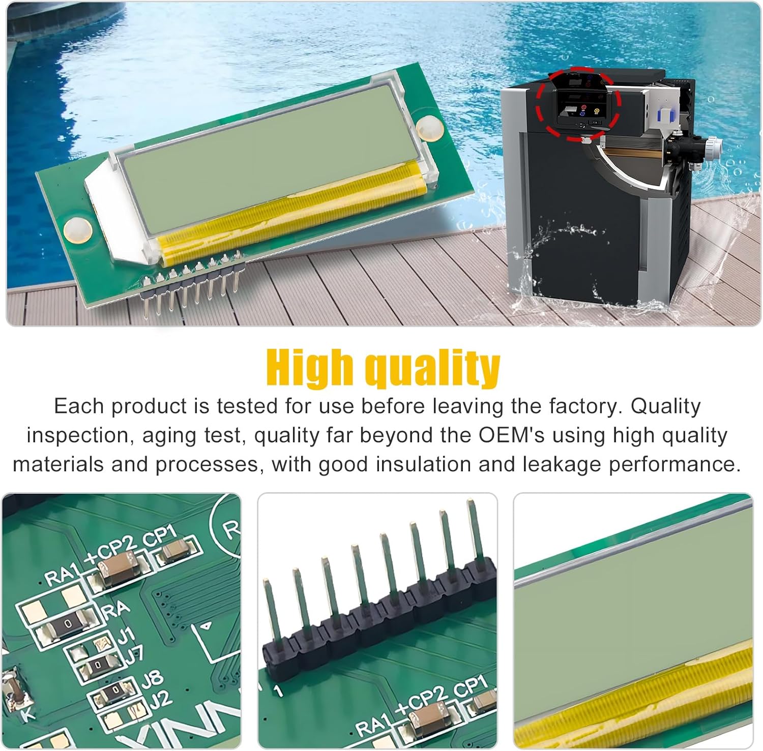 013640F LCD Display Pool Stat Kit for Raypak Pool Heater - Replace 185B 265B 335B 405B 206A 266A