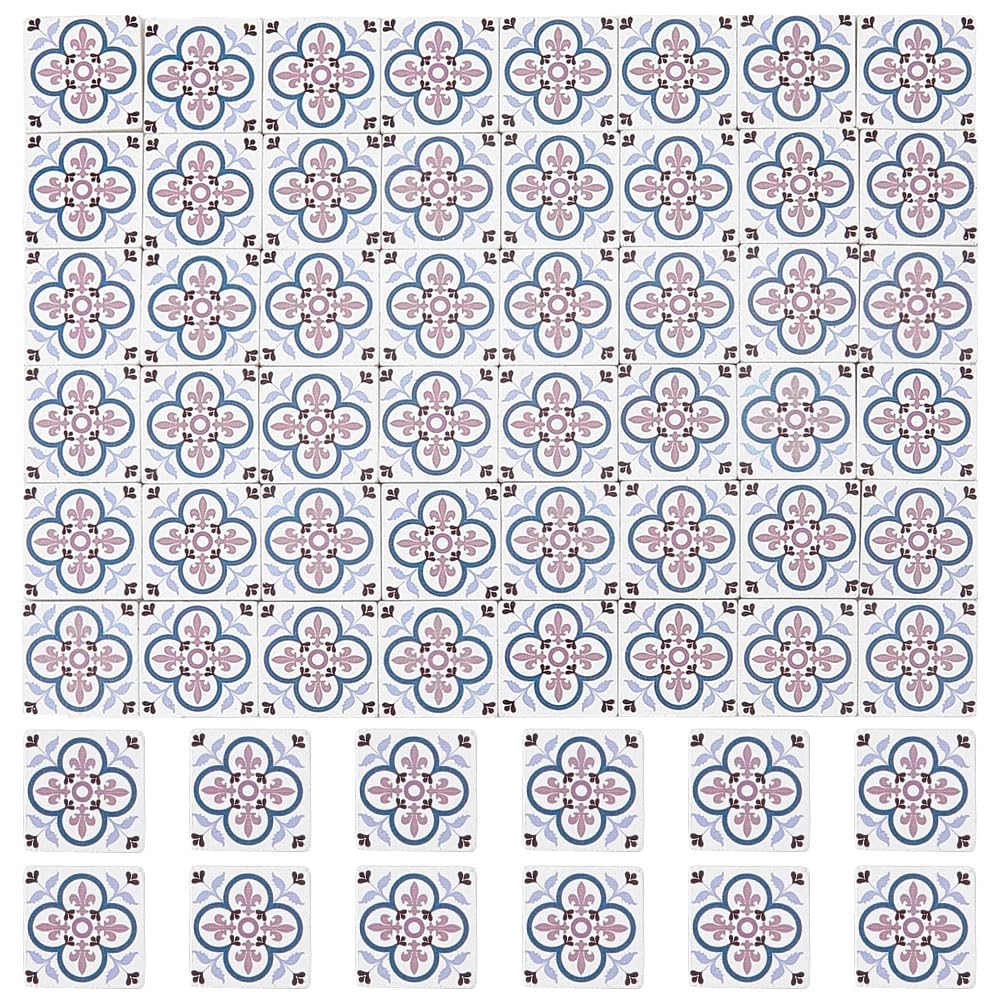 FINGERINSPIRE 60PCS Dollhouse Flooring on 1/12 Scale 1/6 Scale Square Wood Floor Models Flamingo Double-Sided Dollhouse Floor Tiles Micro Landscape Dollhouses Accessories Pretending Prop Decorations