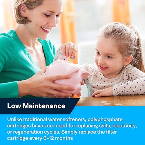 Miniatura 4 de SpiroPure Filtro de agua de polifosfato de 10 x 4.5 pulgadas, filtro antiincrustaciones de 10 pulgadas, filtro de agua dura, inhibidor de