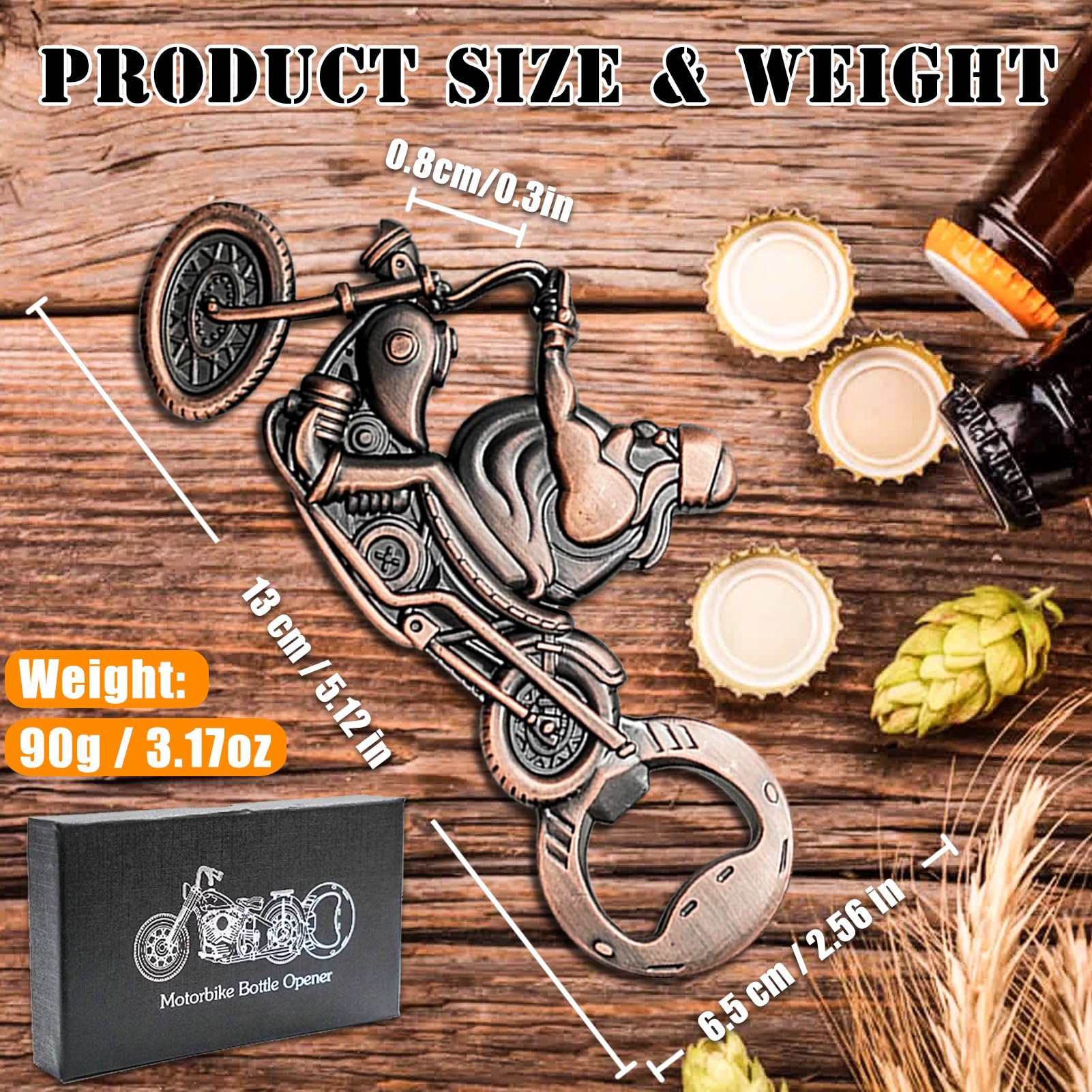 Apribottiglie A Moto Retrò Magnetico - Regalo Per Uomini Appassionati Di Moto, Compleanno, Natale O Festa Del Papà - Foto 5