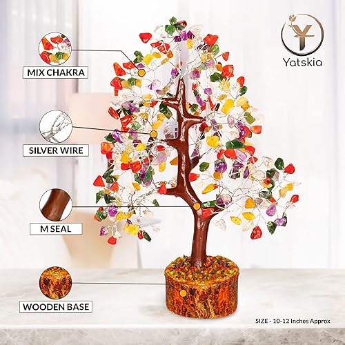 Miniatura 4 de Árbol de chakras, decoración de habitación, árbol bonsái, decoración de escritorio para mujer, piedras preciosas y cristales, árbol de la vida de