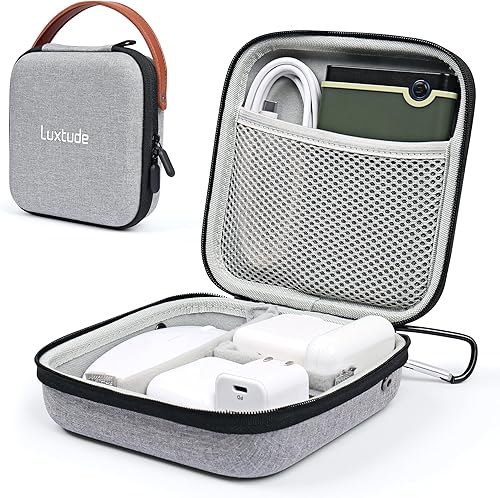 Miniatura 8 de Luxtude Organizador electrónico de viaje, organizador de cargador pequeño, bolsa de tecnología de viaje, bolsa de electrónica portátil, funda de