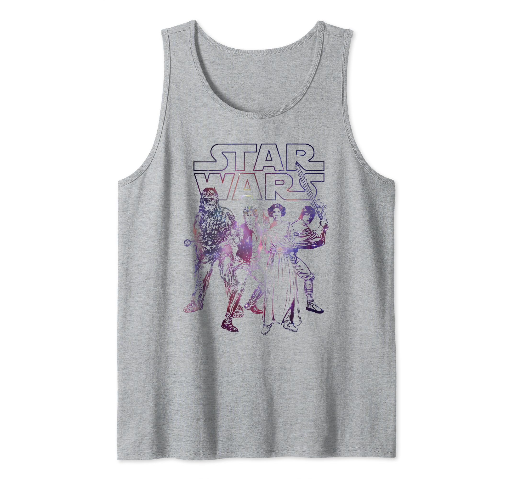 Star Wars Rebel Heroes Battle Galaxy Logo C1 Tank Top, Grey