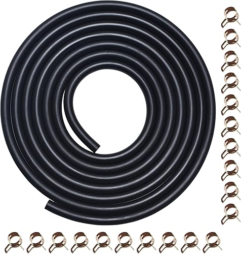Línea de combustible ID de 10 pies de 14 pulgadas con 20 abrazaderas de manguera para Kawasaki Kohler Briggs & Stratton motores pequeños Mini Bike