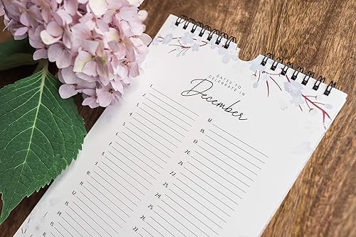 Miniatura 5 de Calendario de pared floral perpetuo para cumpleaños y aniversarios, 12 meses, libro de fechas para recordar, diario para días importantes y