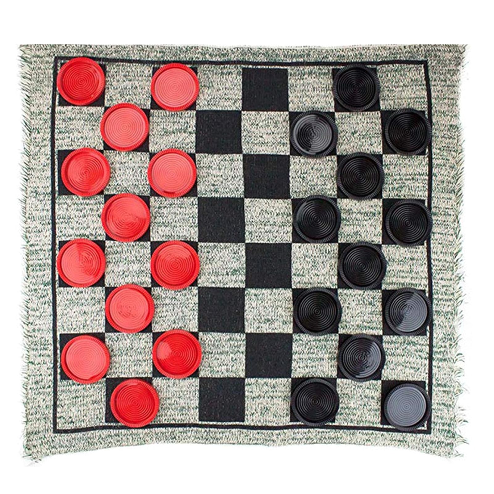 Lightweight 3 in 1 Giant Checkers Set Home Jumbo Indoor and Outdoor Board Games, Large Checkers Game for Kids and Adults, Indoor and Outdoor Boards for Family