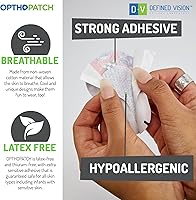 Vista 2 de Opthopatch Parches para ojos para bebés, adhesivo extra sensible, blanco liso, 100 unidades + 3 gráficos de recompensa