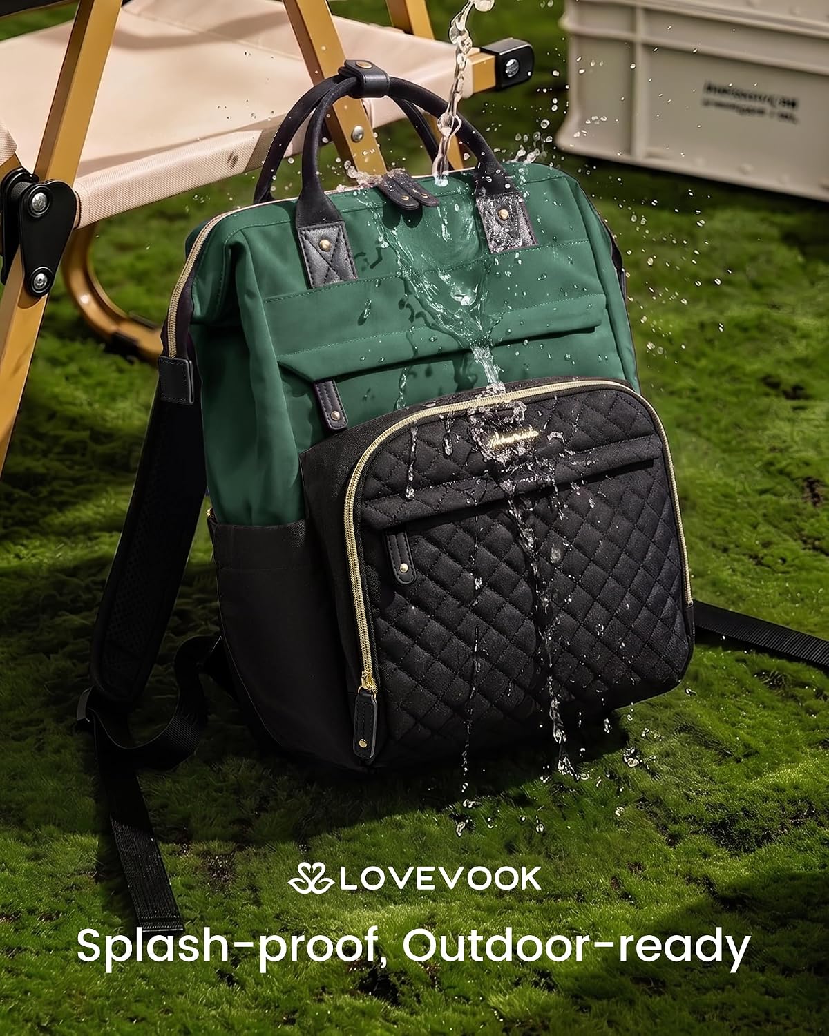 LOVEVOOK Laptop Backpack Women Quilted Teacher Nurse Work Backpack Purse image 5
