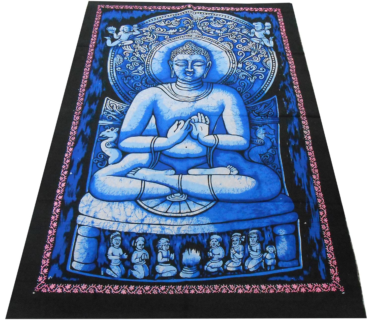 Craftsofindia® Preaching Buddha Batik Cotton Wall Painting - Large 40