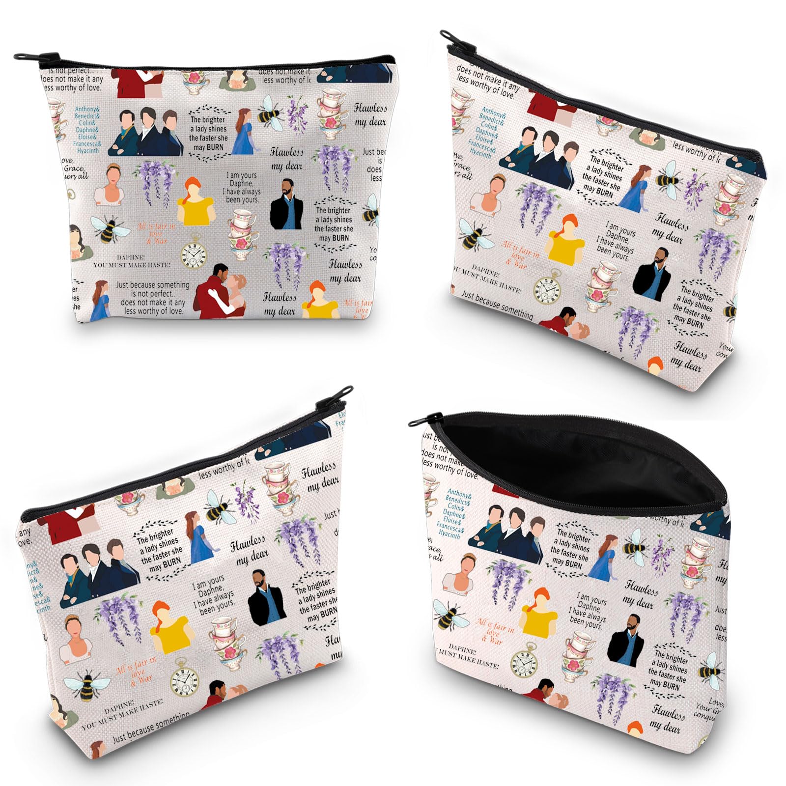 All is Fair Cosmetic Makeup Bag All is Fair TV Show Present Lady Tea Gift Bridge Themed Present Bridge Zipper Pouch (All is fair Makeup Bag 1uk) - Image 3