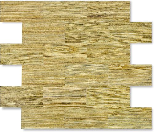 Yipscazo Azulejo de PVC para despegar y pegar, azulejos de metro de PVC con textura de piedra para cocina, pared de baño, decoración de chimenea (12