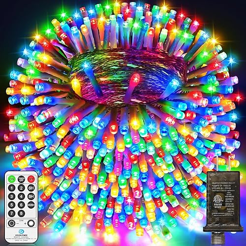 Miniatura 11 de JXLEDAYY Guirnalda de 1000 luces LED de 403 pies, luces de Navidad para exteriores, luces de hadas enchufables, impermeables, con control remoto, 8