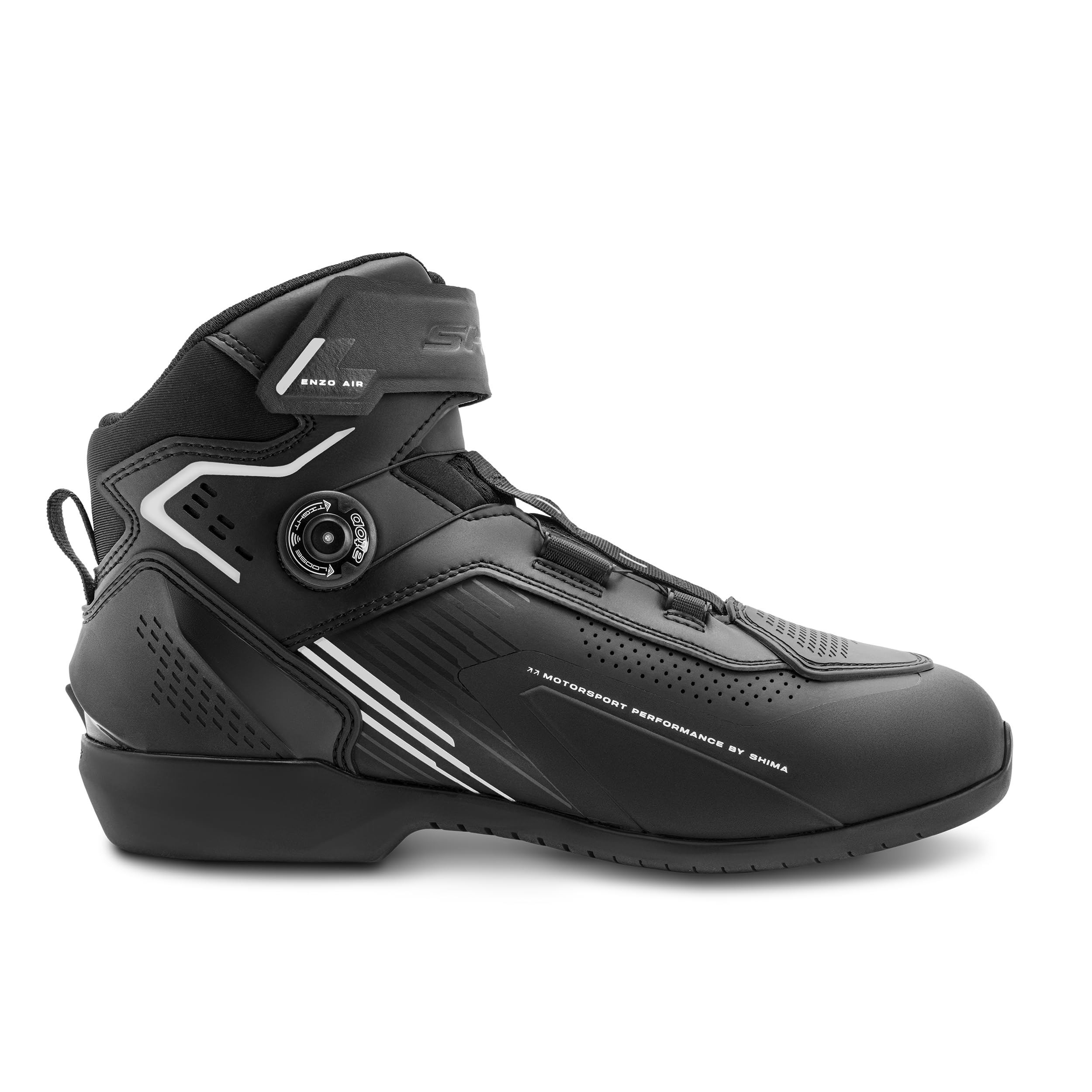 SHIMA Enzo Air Chaussure Moto Homme Femme Cuir Ventilés Homologué Bottes Protection Chevilles Fermeture Velcro Semelle