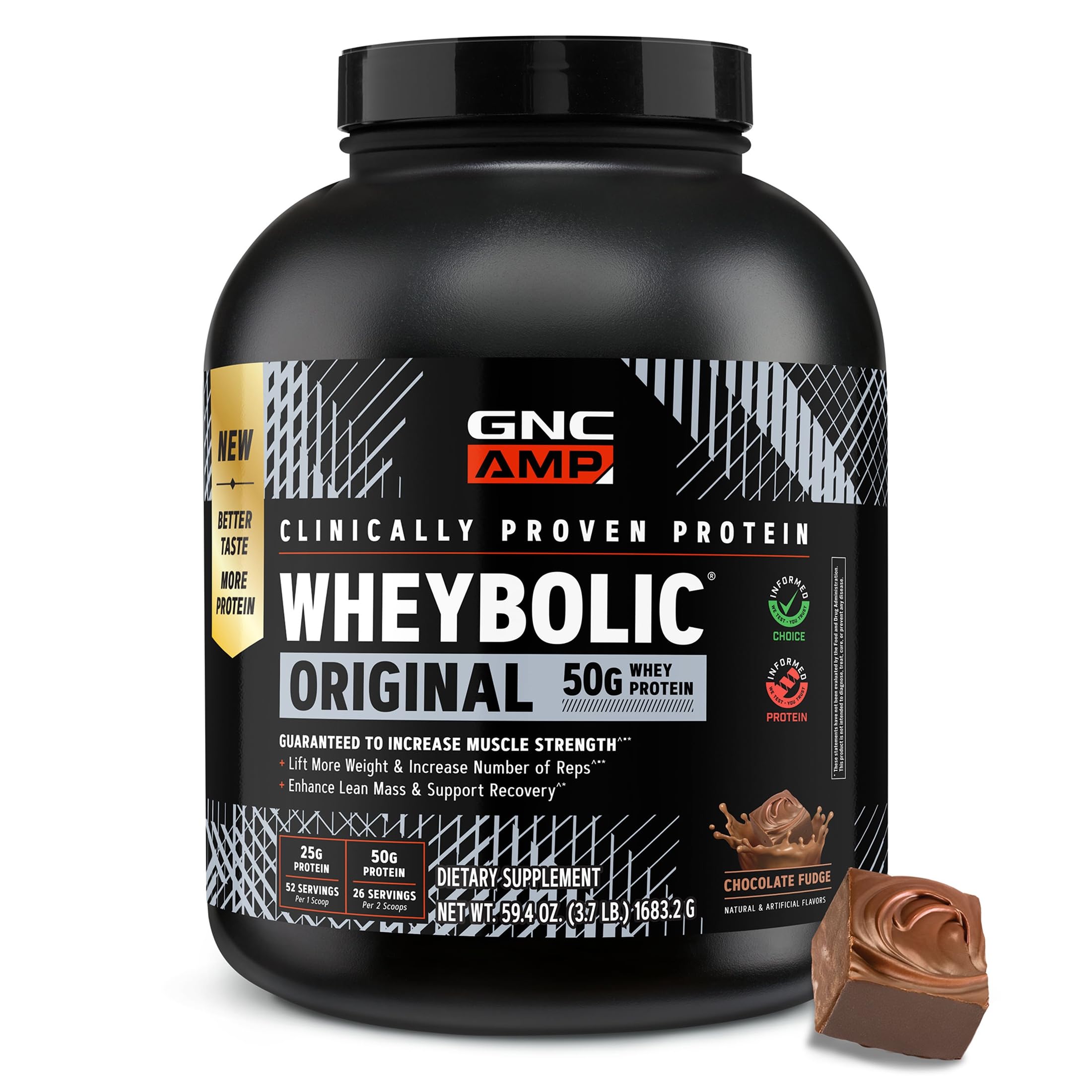 GNC AMP New Wheybolic, Chocolate Fudge, 59.4 oz, 26 Servings Chocolate Fudge 3.71 Pound (Pack of 1)