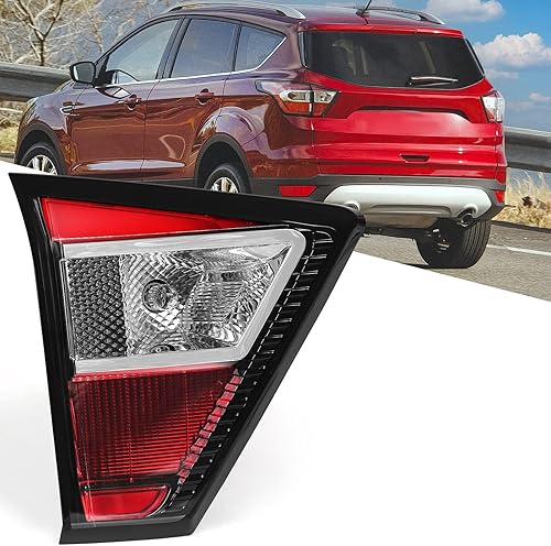 Miniatura 7 de FIONE Conjunto de luz trasera compatible con Ford Escape 2017 2018 2019 repuesto de luz trasera trasera interior derecha lado del pasajero derecha