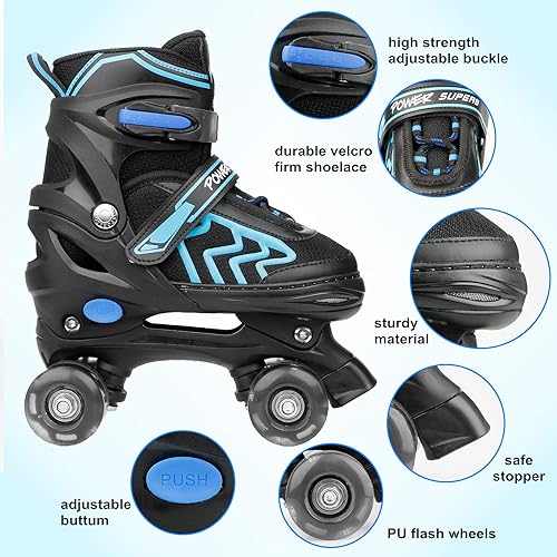Miniatura 2 de SZHZS Patines ajustables para niños pequeños con ruedas iluminadas para niños y niñas principiantes para deportes en interiores y exteriores