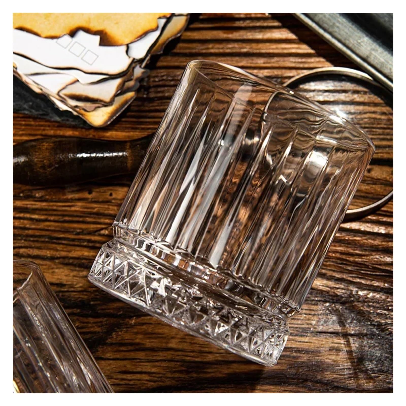 Kristallgläser Trinkflasche, transparentes Glas, Whiskybecher, kreativer ausländischer Weinglas, Bierbecher, Trinkgeschirr, Brandy-Glas, Barbecher(460ml)