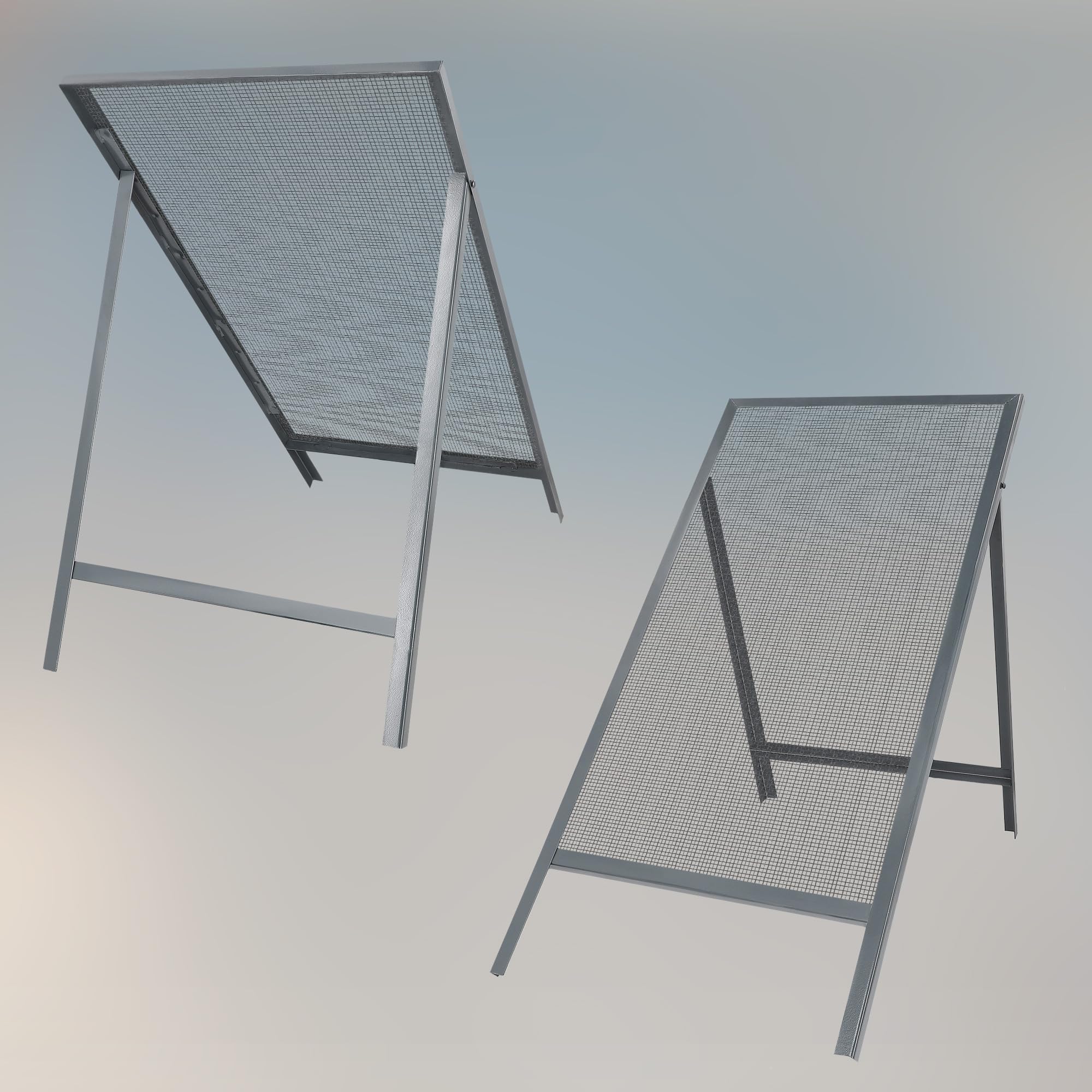 KOTARBAU® Durchwurfsieb - 4 x 4 mm - Gartensieb - 60 x 120 cm - Sieb für Sand & Erde - Kompost Sieb mit Verstellbarer Stütze - Robustes Erdsieb für Garten & Baustelle - Stahl - Grau