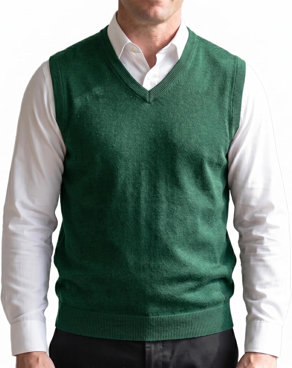 Pure Sweater Vest for Men – Classic V-Neck Sleeveless Knit Vest, Lightweight Pullover Style Sweater Relaxed Fit