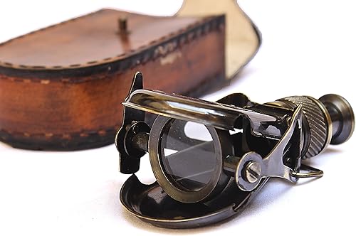 Miniatura 3 de Estilo creativo, aspecto atractivo, náutico, pequeño, de latón, marino, vintage, binocular de cuero, acabado de latón antiguo, caza monocular,