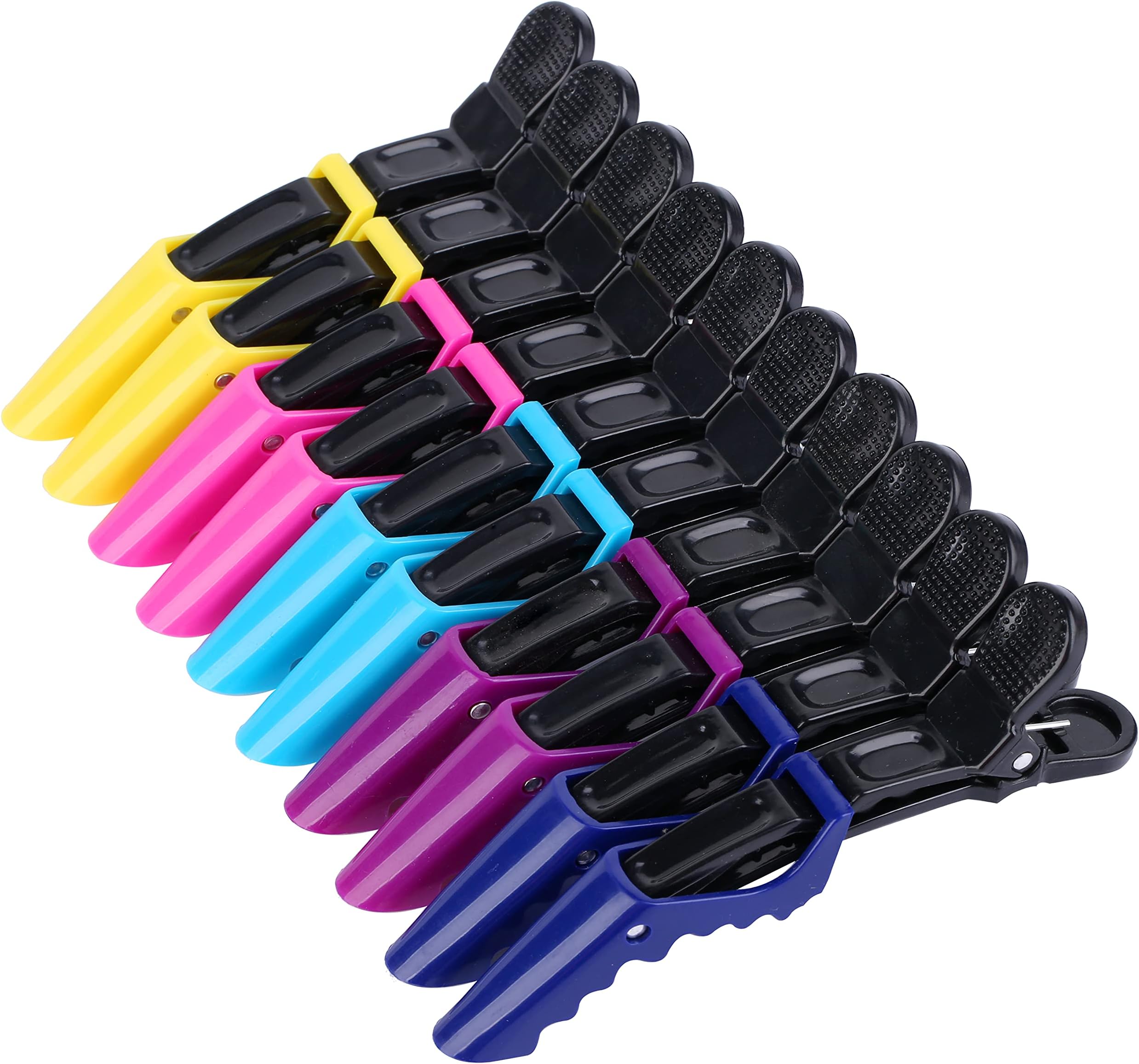 HH&LL Hair Clips for Women Wide Teeth & Double-Hinged Design Alligator Styling Sectioning Clips of Professional Hair Salon Quality - 10 Pack (Mixing)