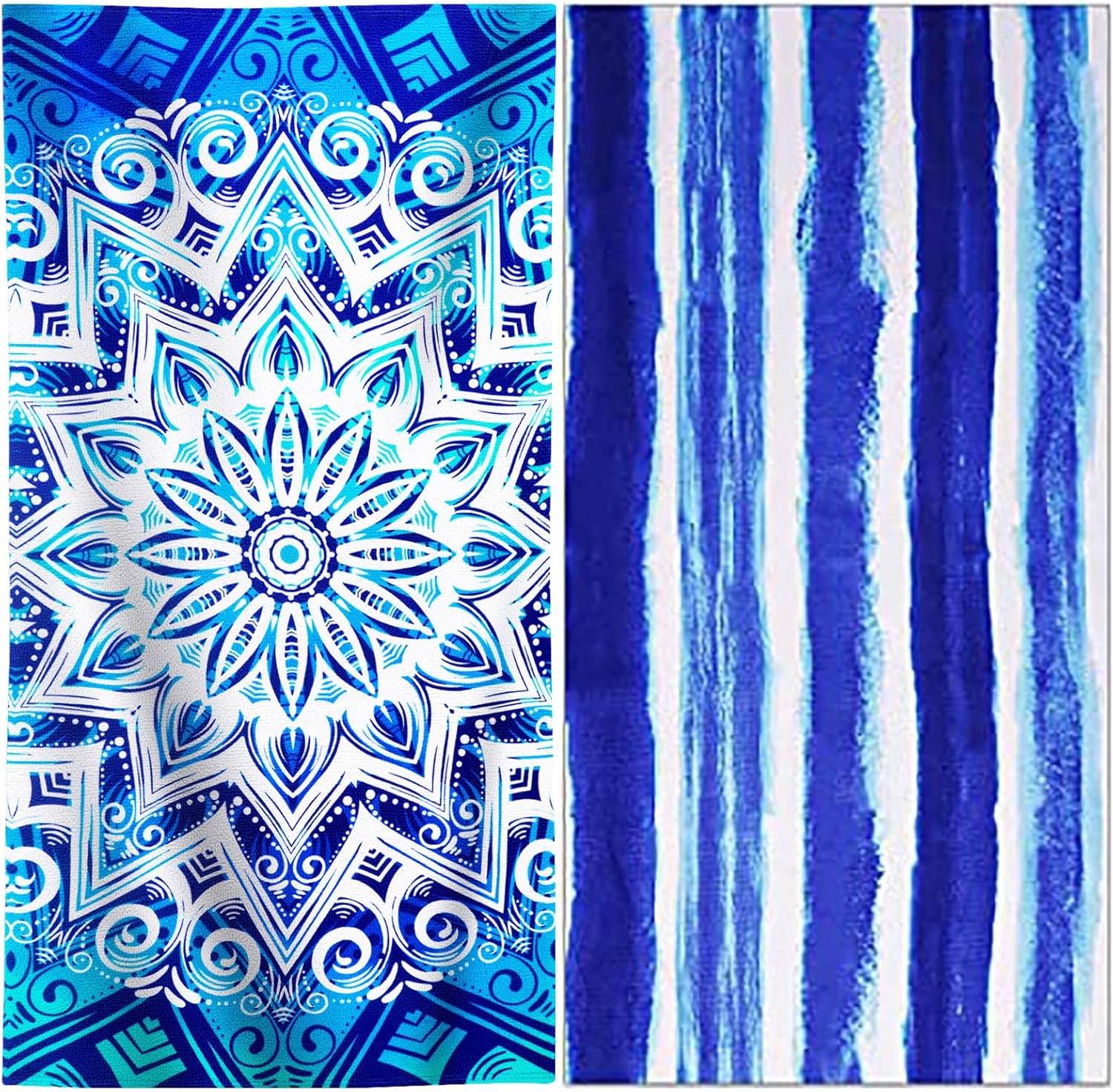 2 Packs Oversized Beach Towels Set 36 x 72 in Boho Extra Large Soft Big XL Clearance Swim Pool Towel Bulk for Adults Women Men Essentials Cruise Accessories Must Haves Vacation Stuff Necessities