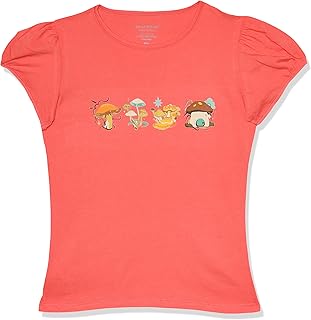 تيشرت بأكمام قصيرة ورقبة دائرية ضيقة للبنات من ناجا اوم