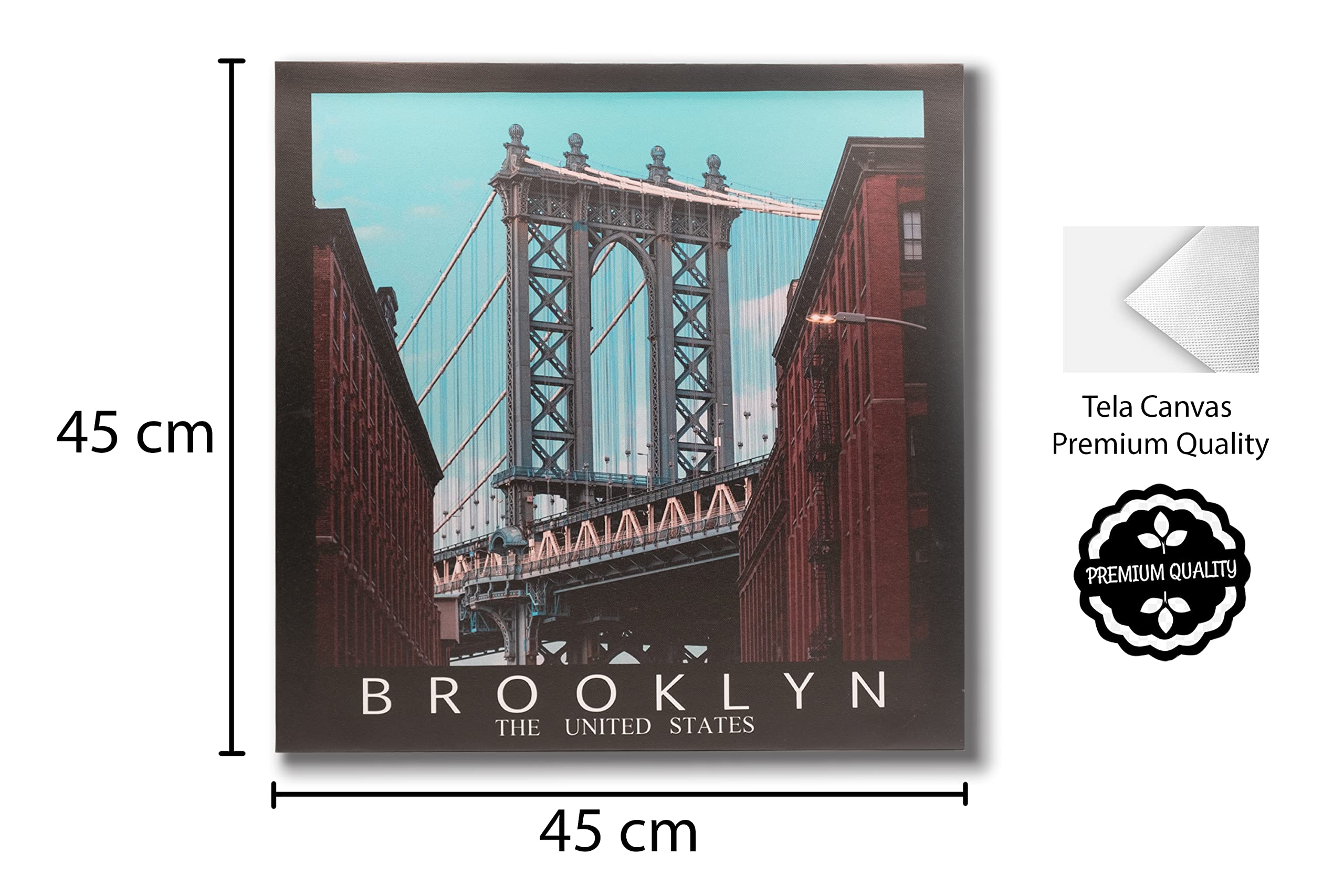 D&CASA collection Lot de 4 tableaux sur toile avec structure interne en bois 45 x 45 cm Motif Londres San Francisco et Brooklyn Impression sur toile toile de qualité D&CASA collection Lot de 4 tableaux sur toile avec structure interne en bois 45 x 45 cm Motif Londres San Francisco et Brooklyn Impression sur toile toile de qualité