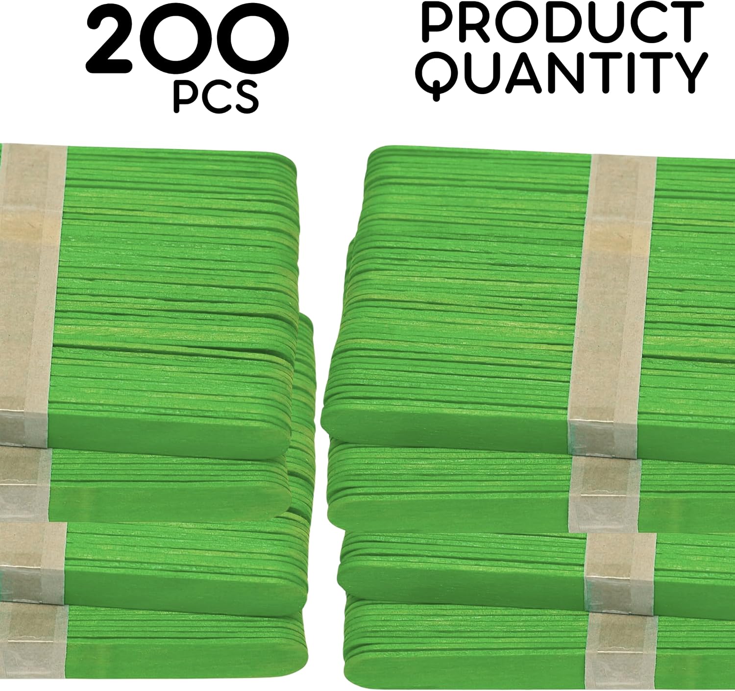 200PCS Wood Craft Sticks Green – 6 Inch Popsicle Sticks Jumbo Green Popsicle Flat Rods for Crafts Wooden Supplies for Crafting DIY Food Grade
