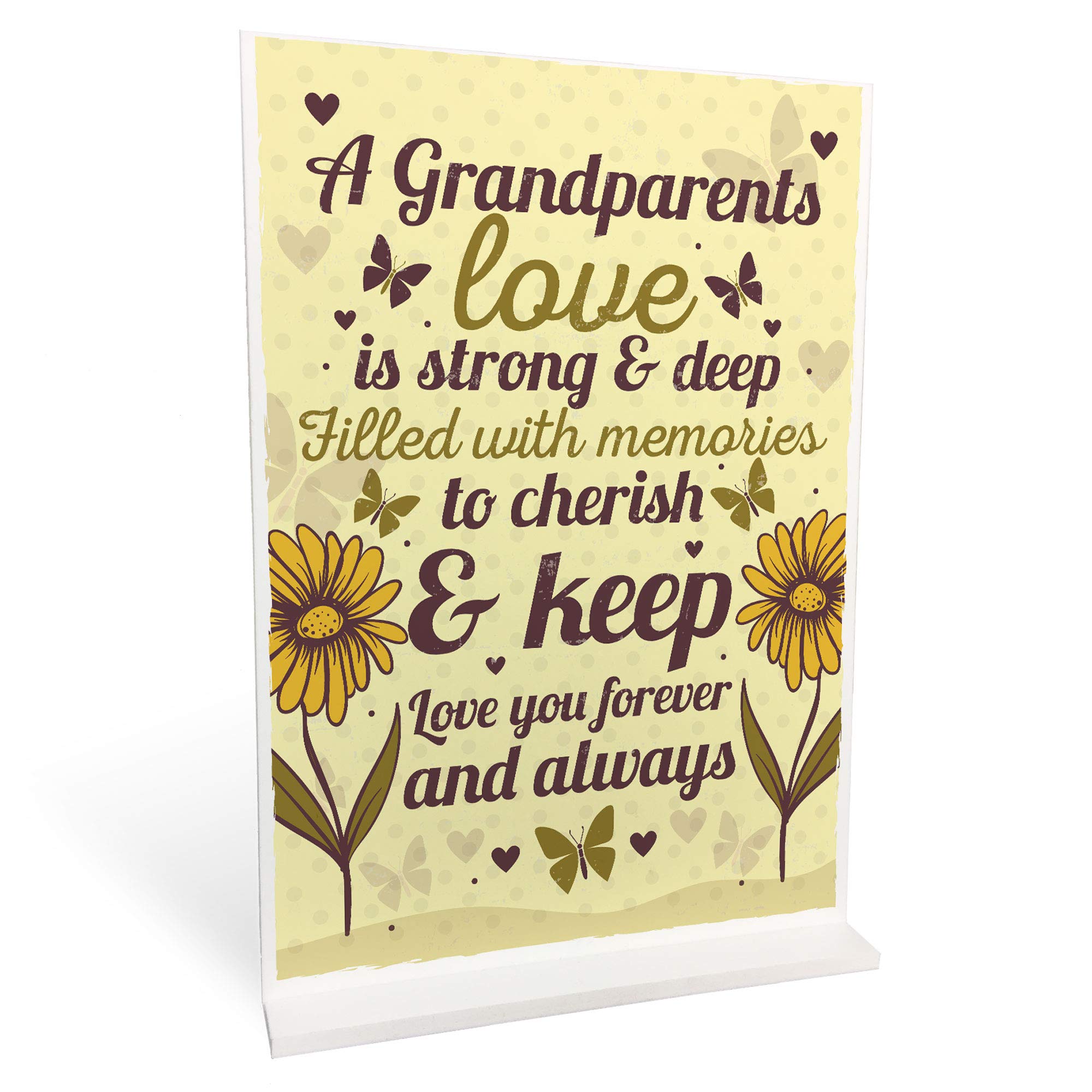 Red Ocean Grandparents Christmas Gifts Meaning Standing Plaque Grandma Grandpa Nan Grandad Signs