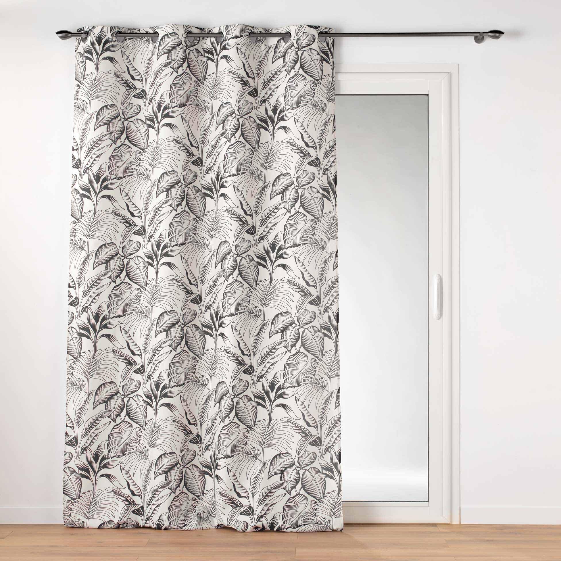 Douceur d'Intérieur, Rideau à Oeillets (140 x 260 cm) Cabana Naturel, Polyester Imprimé