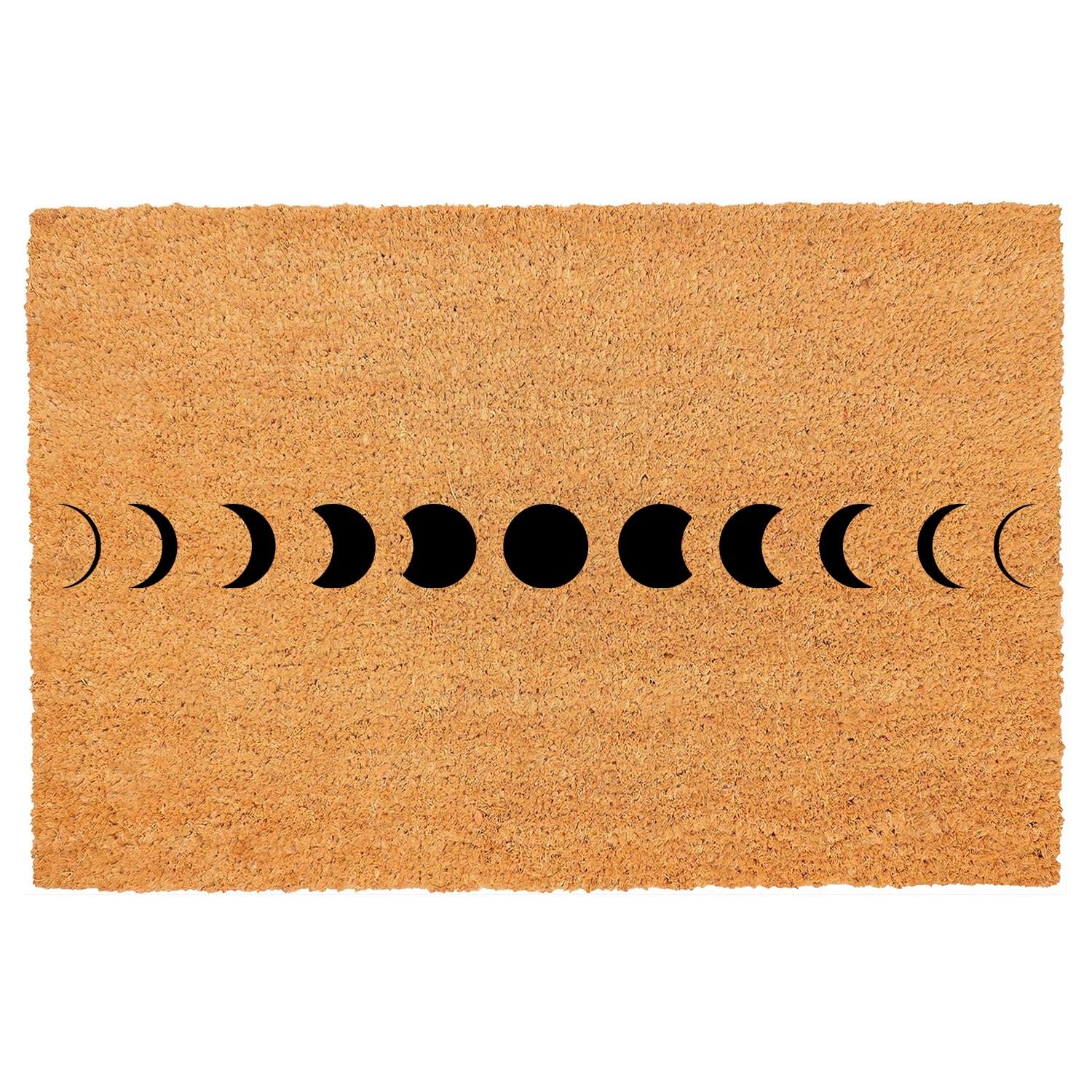 Funny Coir Doormat Moon Phases Space Welcome Front Porch Patio Decor Doormat for The Entrance Way Personalized Rugs with Heavy-Duty PVC Backing Non Slip Outdoor Coir Doormat 23.6 x 15.9 inch โ image 1