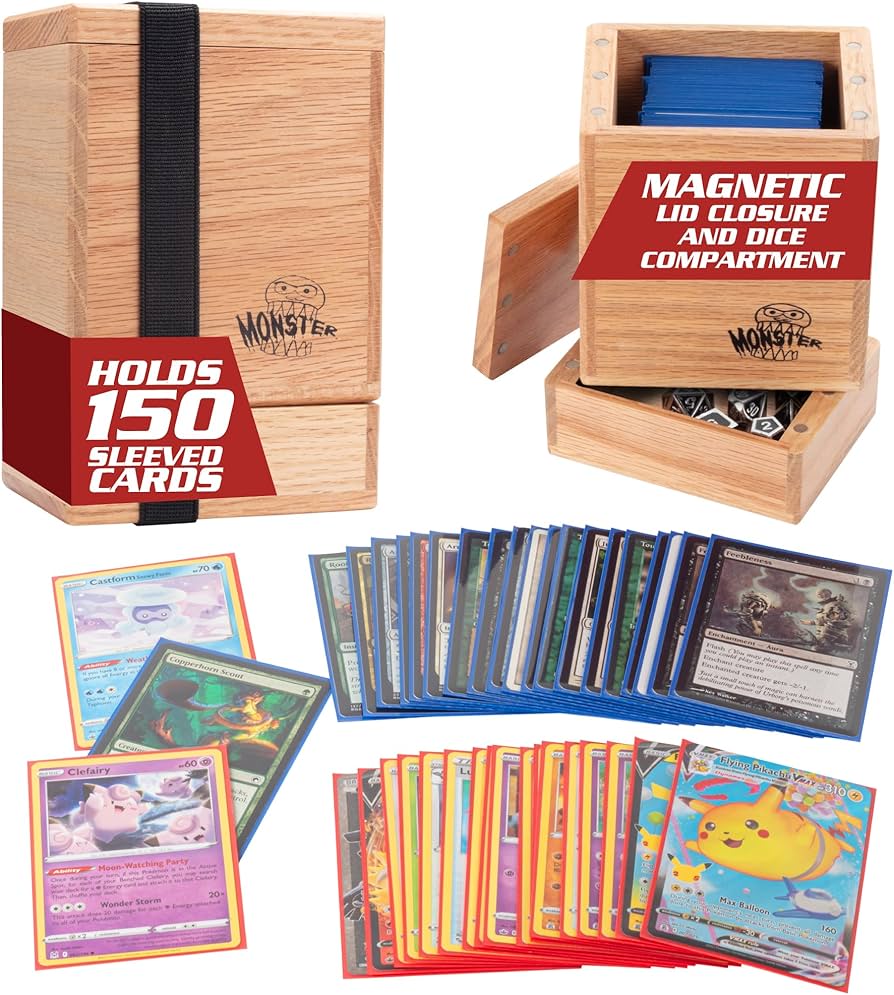 Amazon.com: Monster Wooden Deck Box w Strong Magnetic Lid w Dice