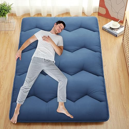 Miniatura 4 de Colchón plegable japonés para piso, colchón de futón de tamaño individual, tapete para tatami, colchón de camping y colchón de sofá