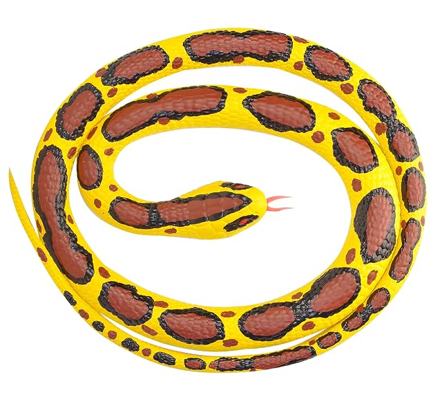 Wild Republic Rubber Snake Pitón Birmano, Serpiente de Goma de Juguete, Serpiente de Broma