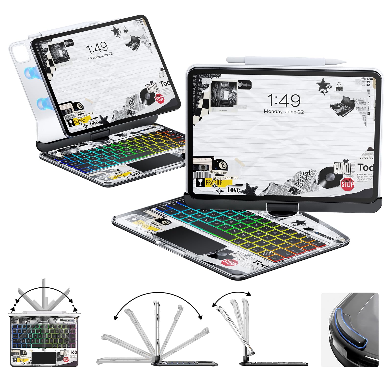 iPad A16 Keyboard Case - 360° Rotation & Magnetic -11 iPad A16 Keyboard Case - 360° Rotation & Magnetic -11