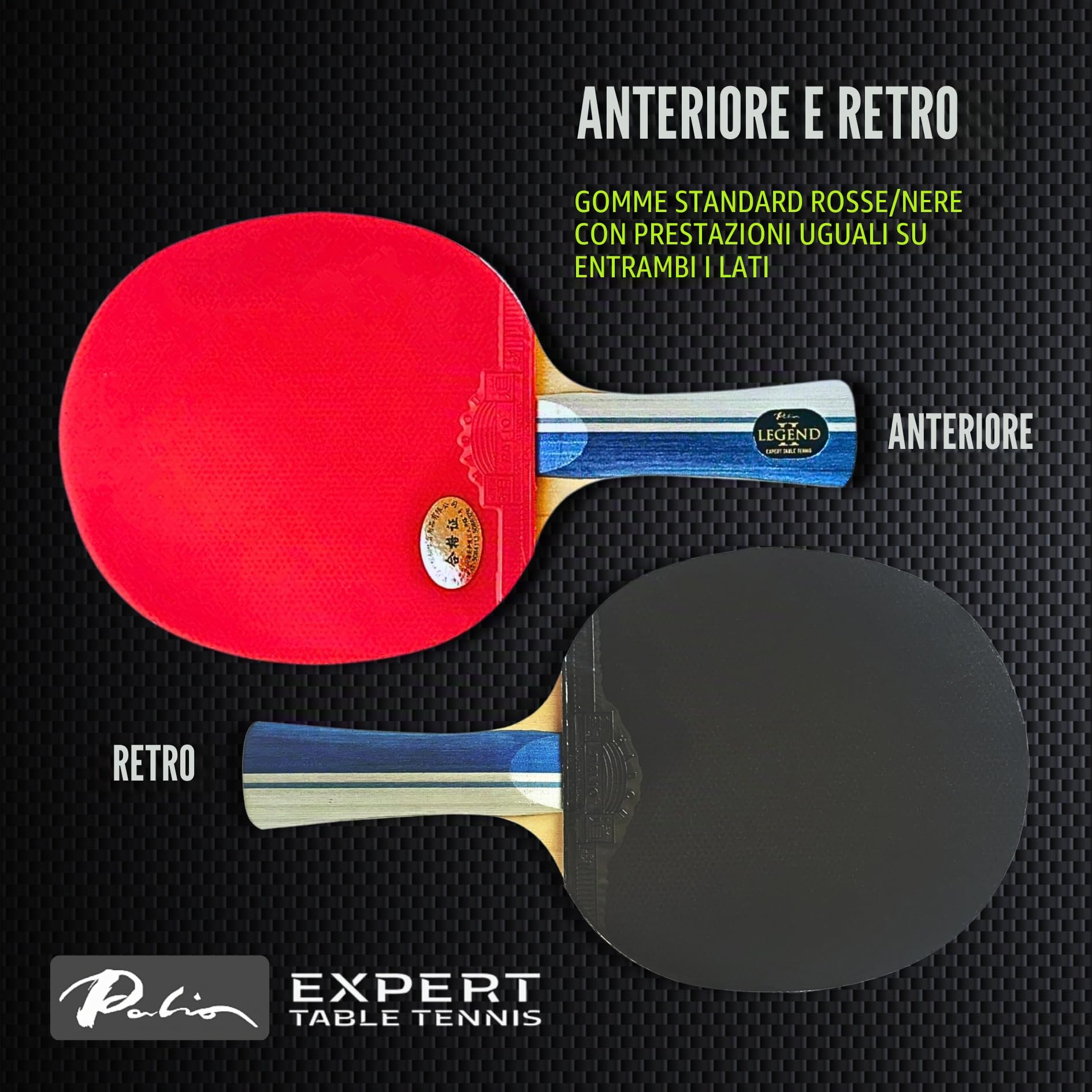 Palio Legend 2.0 - Racchetta da ping pong con custodia, approvata ITTF avanzata, potenza massima, velocità e rotazione