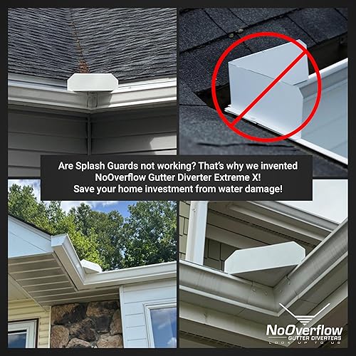 Miniatura 9 de NoOverflow Gutter Diverter Extreme X - Extensor de canalón de lluvia, evita el desbordamiento de agua y daños a la propiedad, aluminio resistente