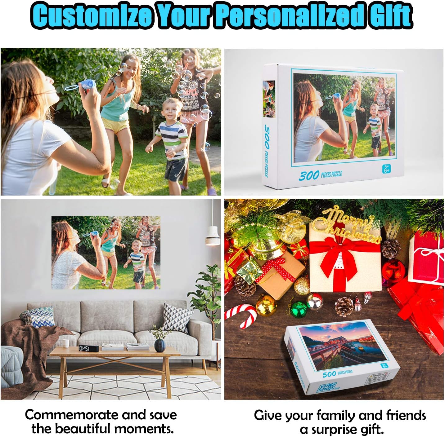 Custom Jigsaw Puzzles Home Decoration Personalized Photo Puzzle Unique Gift- Family Games Toys (1000piece, Wooden)