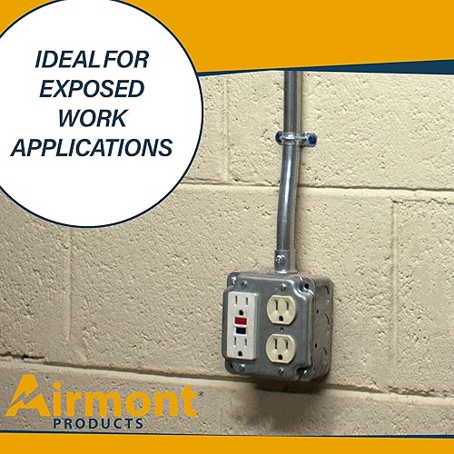 Miniatura 5 de Paquete de 12 cajas eléctricas cuadradas de 4 pulgadas, construcción dibujada, diez golpes de 12 pulgadas y seis golpes de 34 pulgadas, tierra