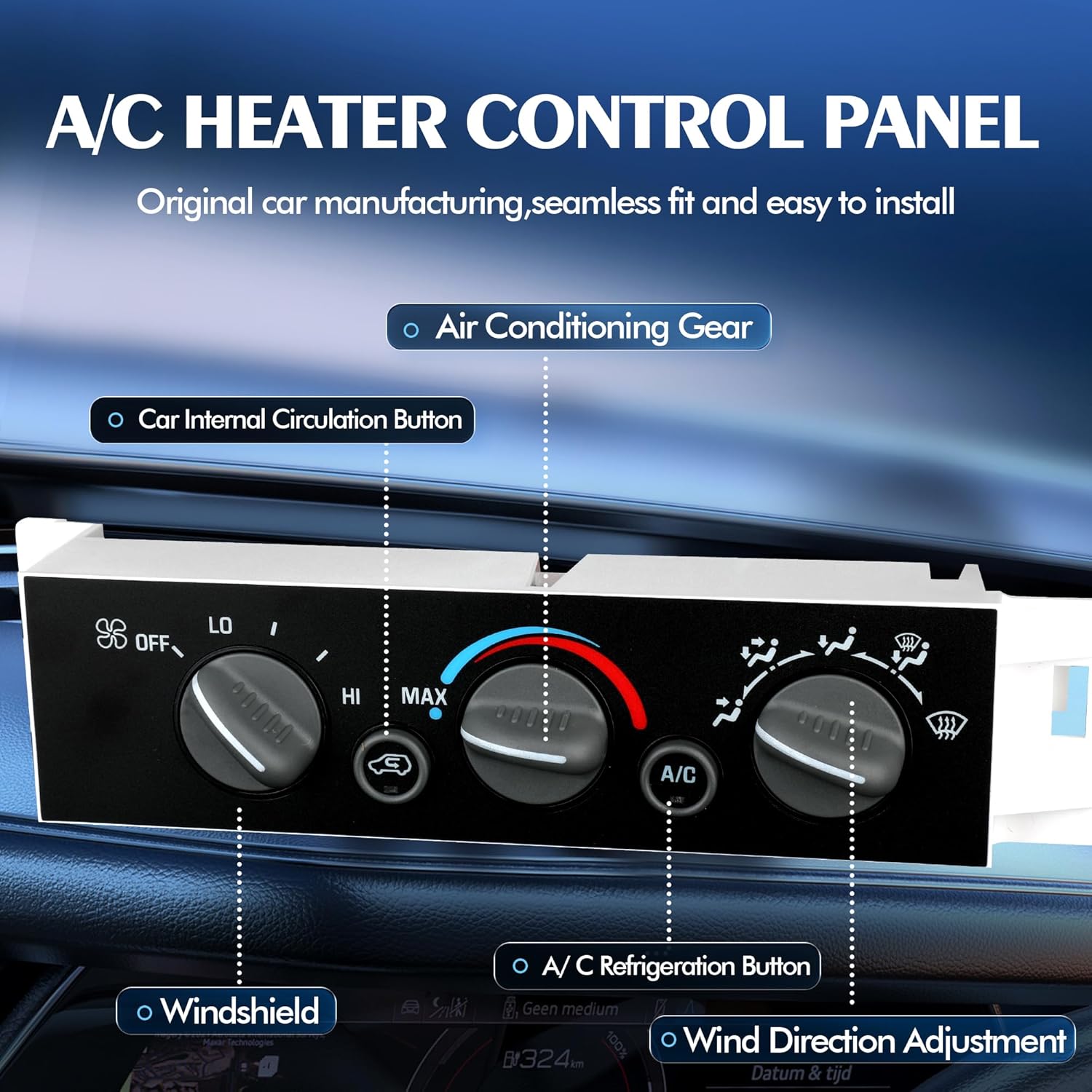 Front Climate Control Module 9378815 Heater A/C Control Switch for Chevrolet Truck for GMC C1500 C2500 C3500 K1500 K2500 K3500 Truck A/C Heater Air Conditioning Panel Unit 15-72548, 599-007, HS505