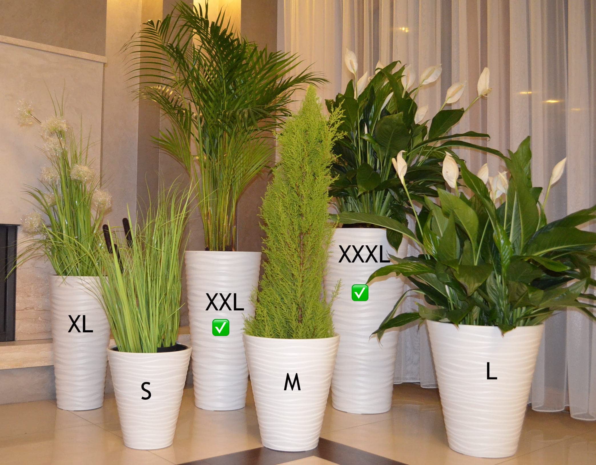 MELTOM Lot de 2 Pots de Fleurs Ronds Fins Effet 3D XXL 3XL