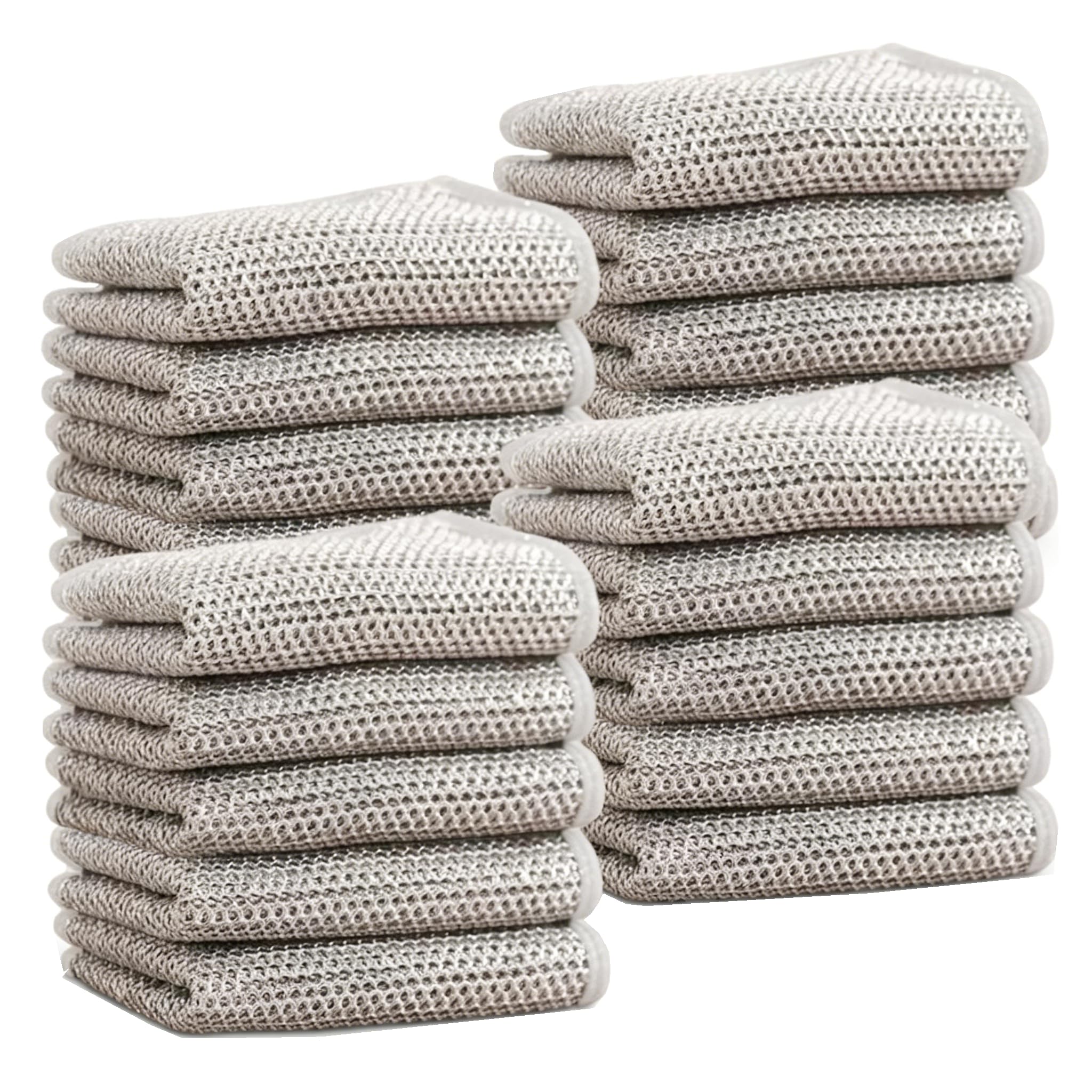 GLOCALL Multipurpose Wire Dishwashing Rags for Wet and Dry, 2024 New Non-Scratch Wire Dishcloth Scrubbing Wire Dishwashing Rag, Reusable Metal Wire Dishwashing Cloth for Home Kitchen Cooktop (20)