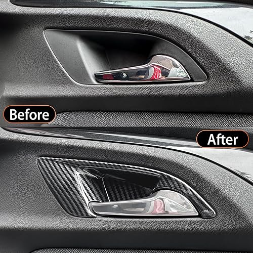 Miniatura 4 de YOUTOOCAR Fundas interiores para manija de puerta compatibles con accesorios Chevy Trailblazer 2020-2023 (patrón de fibra de carbono)